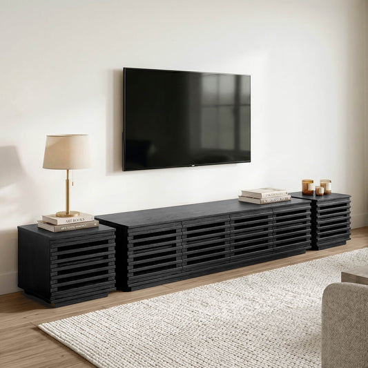 Modular TV Stand in Violet with LED Lighting Feature