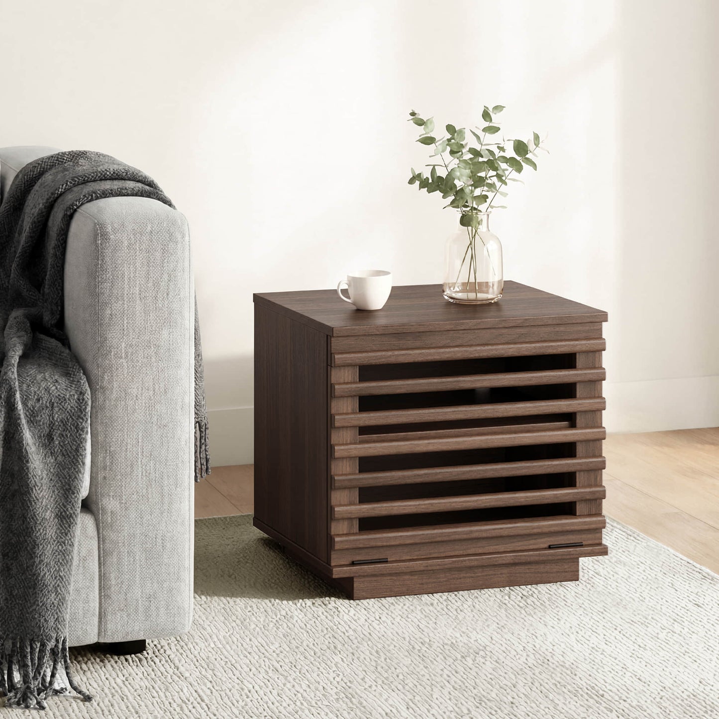 Modular TV Stand in Violet with LED Lighting Feature