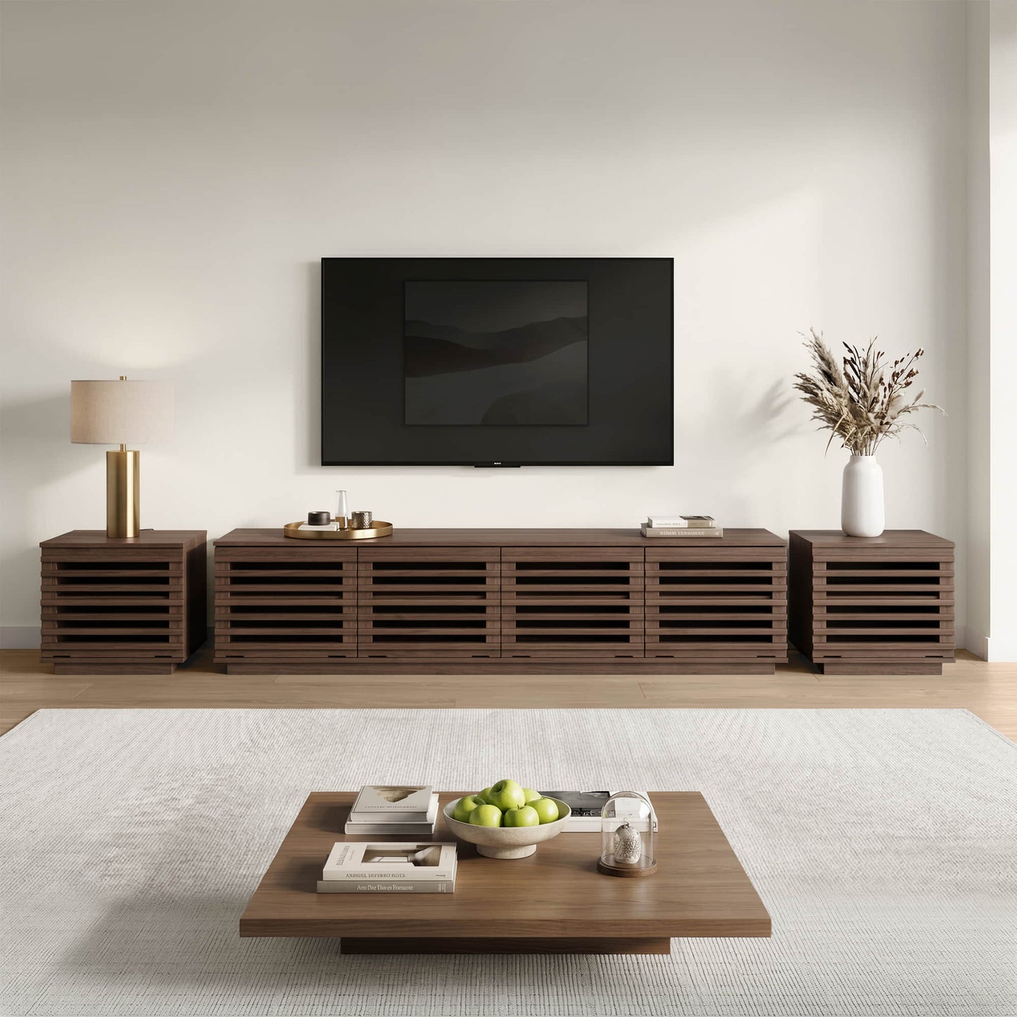 Modular TV Stand in Violet with LED Lighting Feature