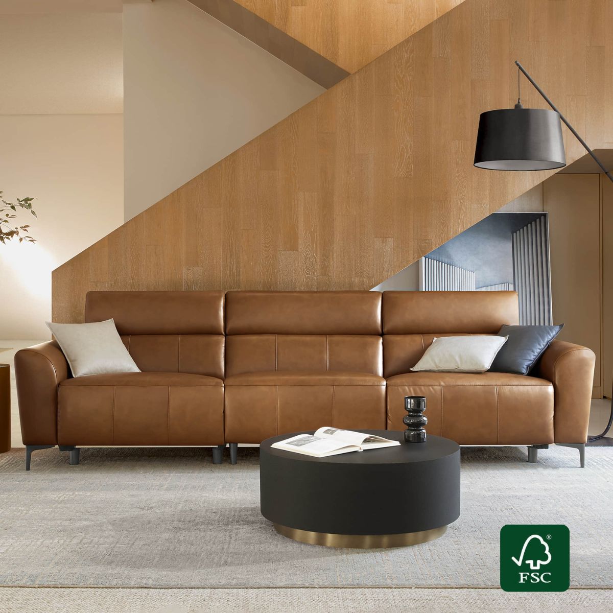 Murphy Dual-Motor Genuine Leather Zero-Wall Reclining Sofa