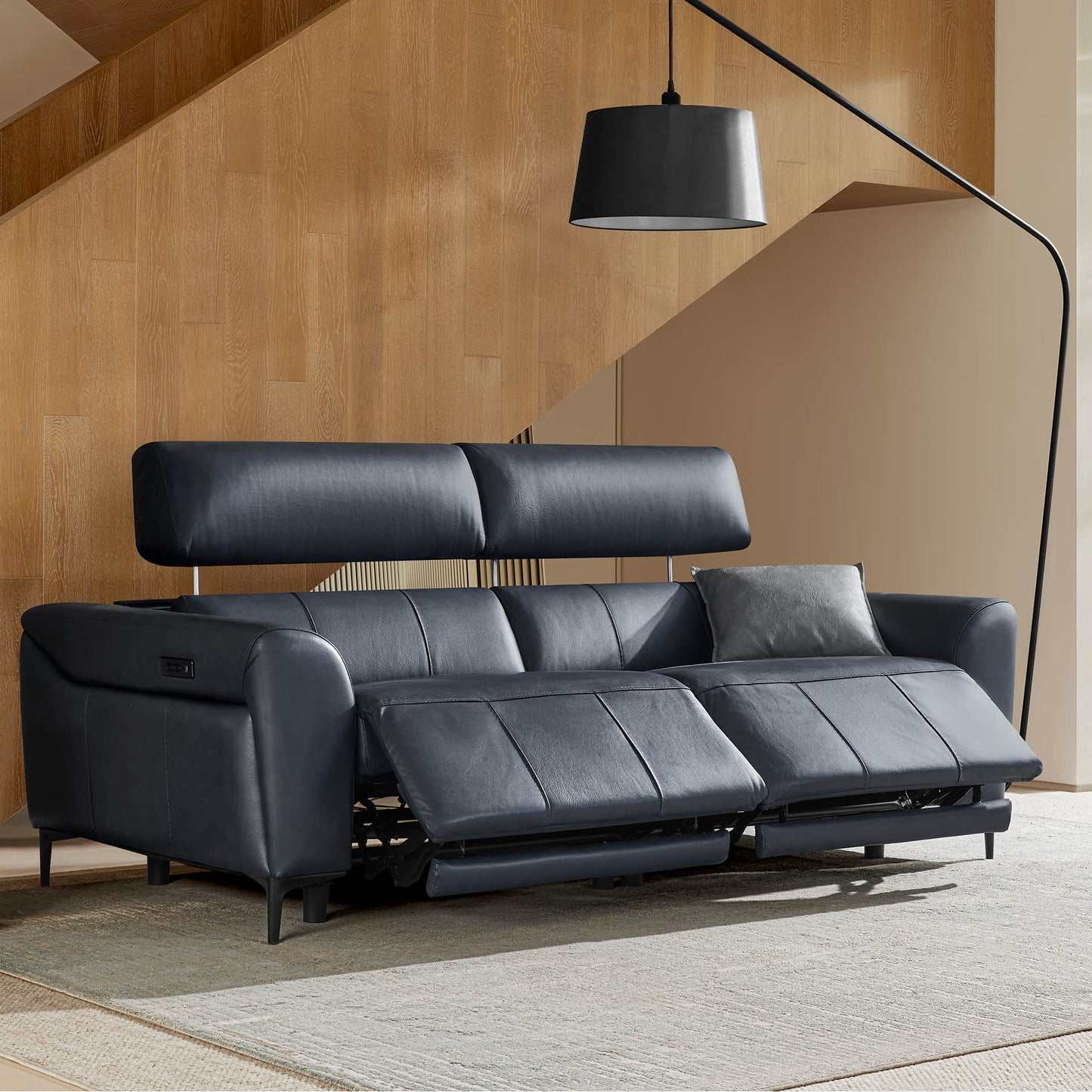 Murphy Dual-Motor Genuine Leather Zero-Wall Reclining Sofa