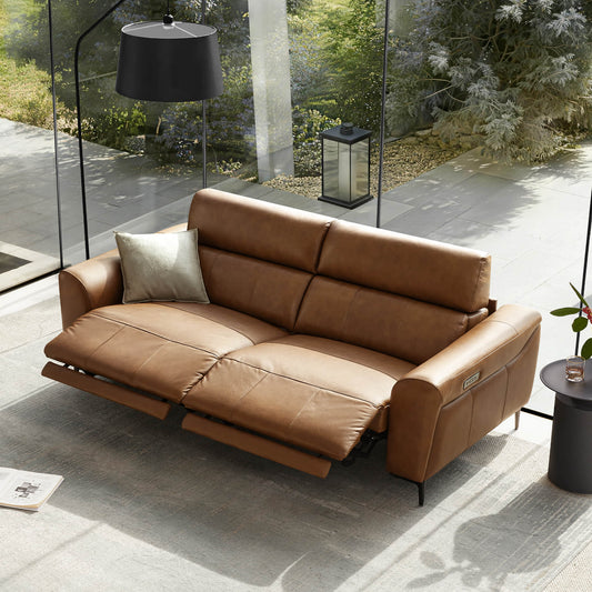 Murphy Dual-Motor Genuine Leather Zero-Wall Reclining Sofa
