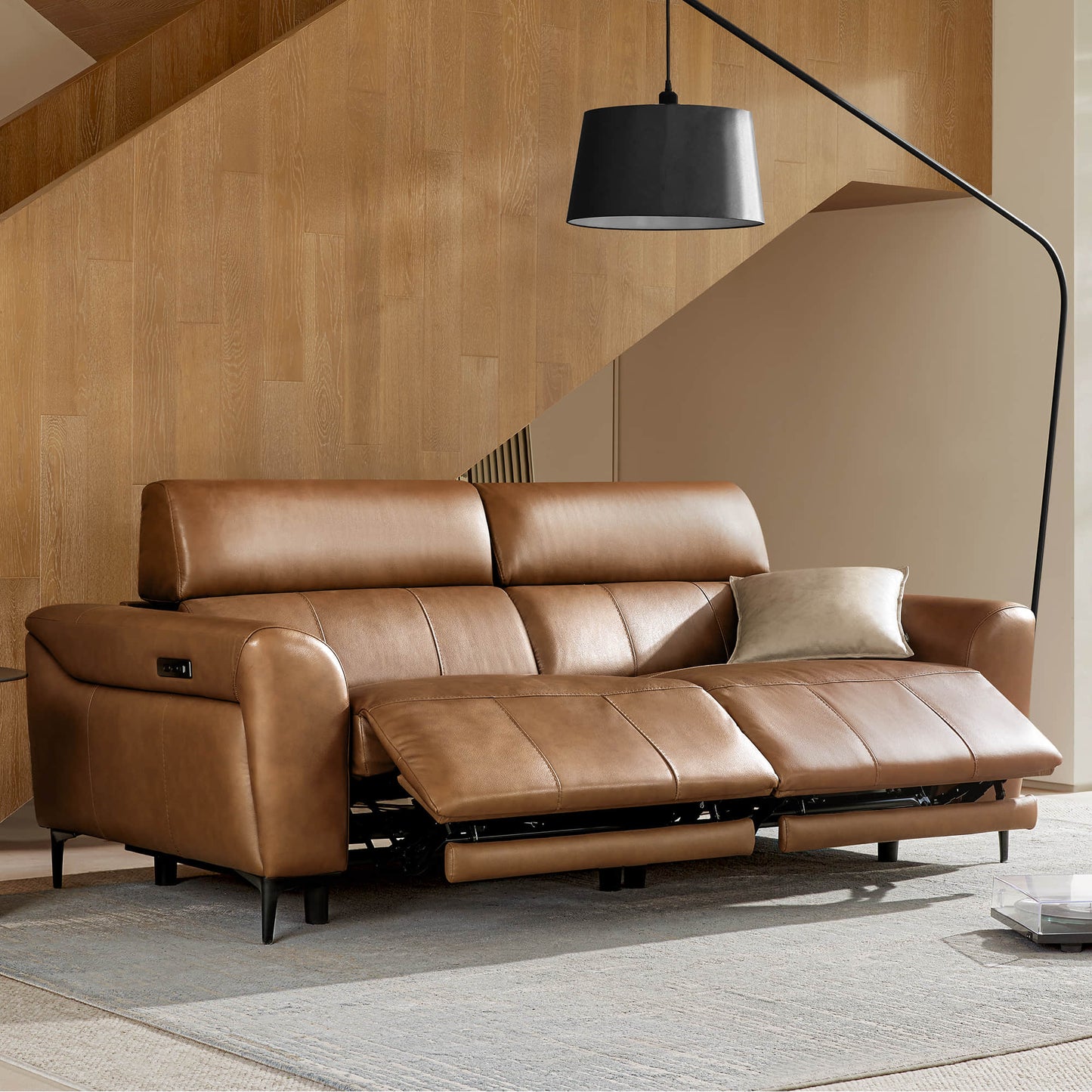 Murphy Dual-Motor Genuine Leather Zero-Wall Reclining Sofa