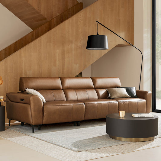 Murphy Dual-Motor Genuine Leather Zero-Wall Reclining Sofa