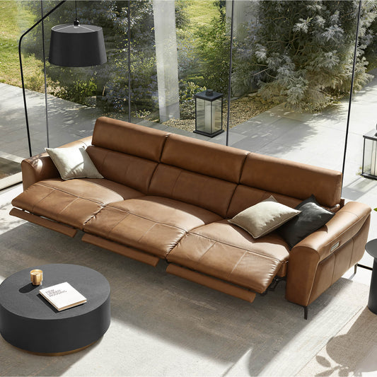 Murphy Dual-Motor Genuine Leather Zero-Wall Reclining Sofa