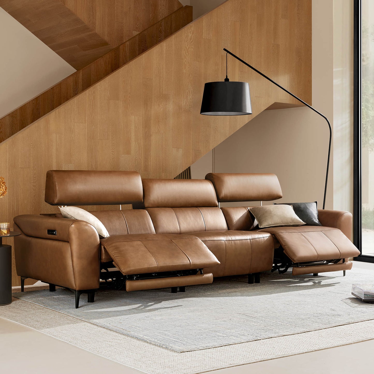 Murphy Dual-Motor Genuine Leather Zero-Wall Reclining Sofa