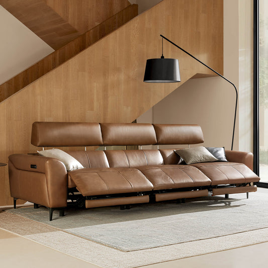 Murphy Dual-Motor Genuine Leather Zero-Wall Reclining Sofa