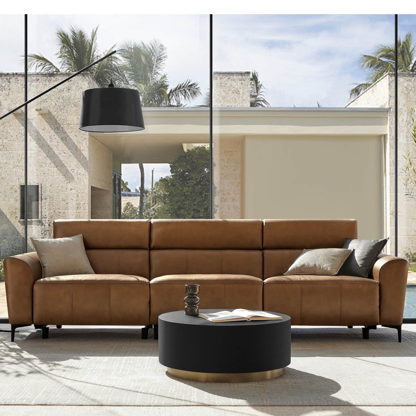 Murphy Dual-Motor Genuine Leather Zero-Wall Reclining Sofa