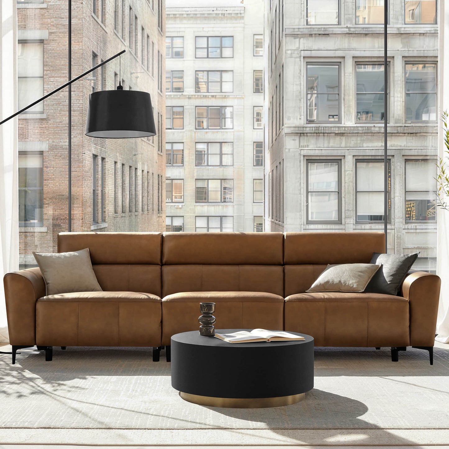 Murphy Dual-Motor Genuine Leather Zero-Wall Reclining Sofa