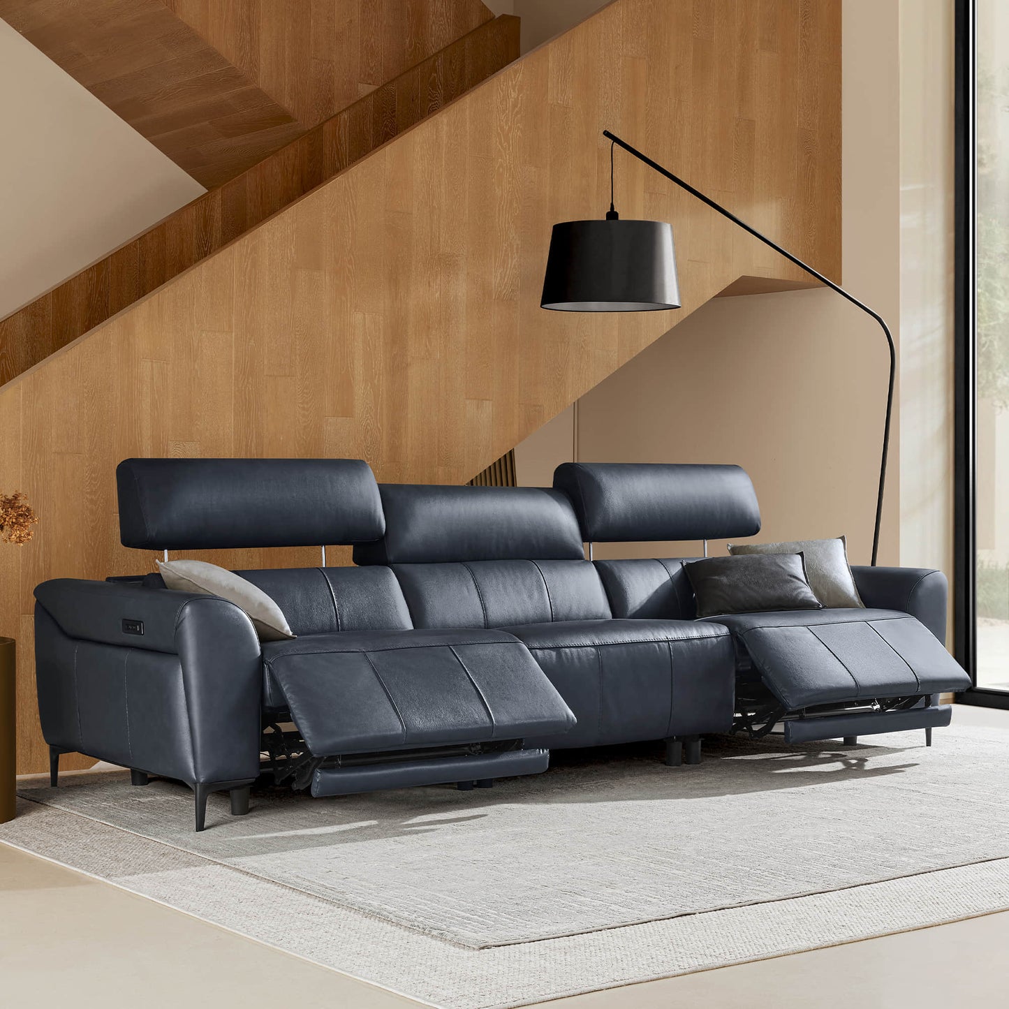 Murphy Dual-Motor Genuine Leather Zero-Wall Reclining Sofa
