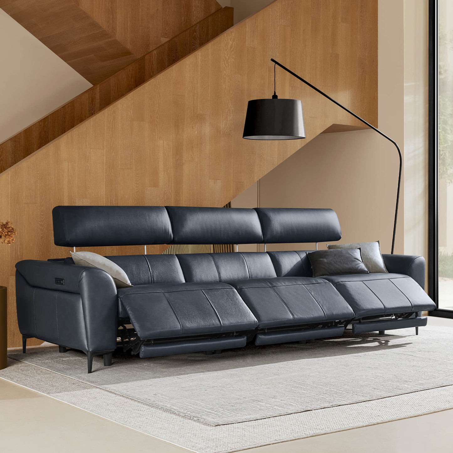 Murphy Dual-Motor Genuine Leather Zero-Wall Reclining Sofa
