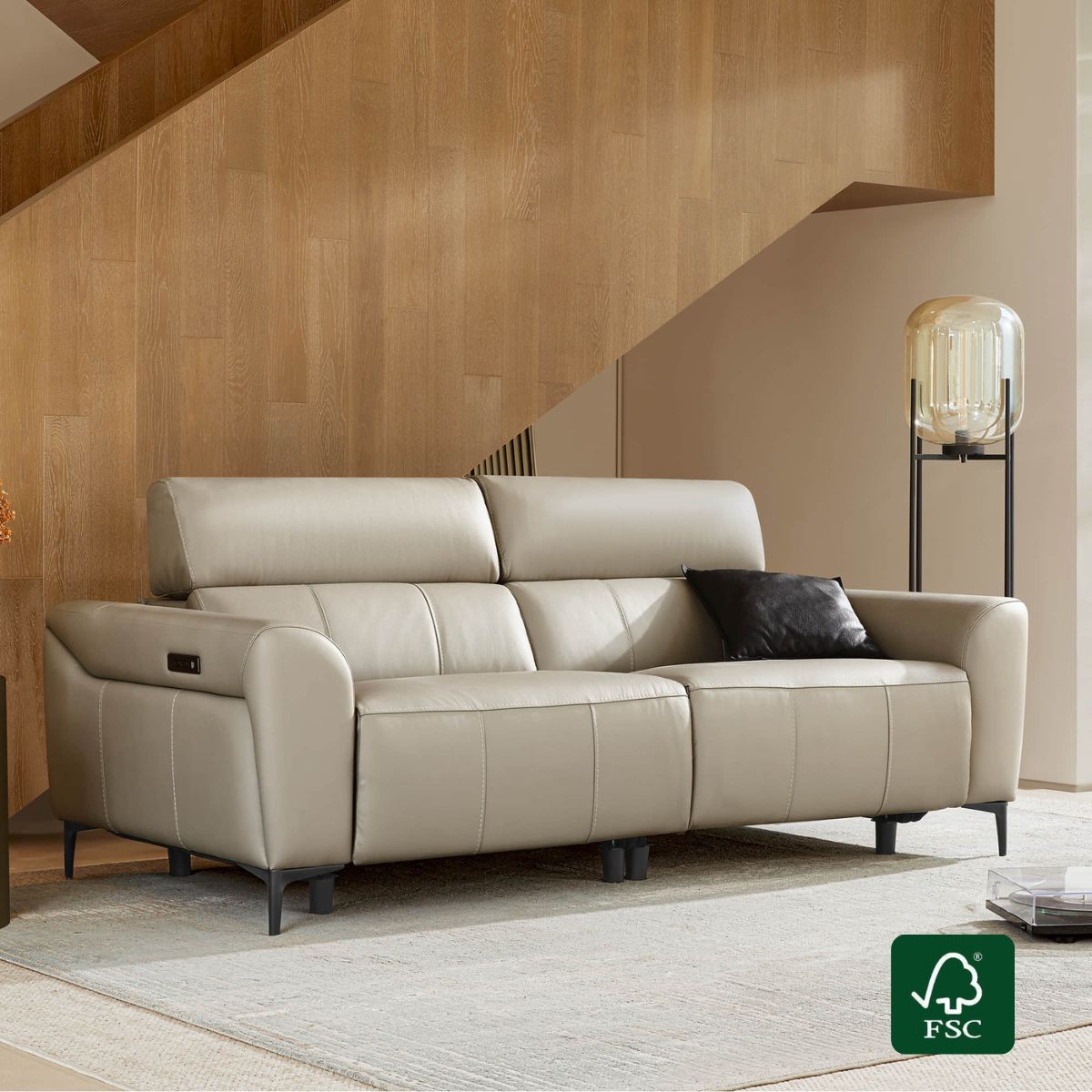 Murphy Dual-Motor Genuine Leather Zero-Wall Reclining Sofa