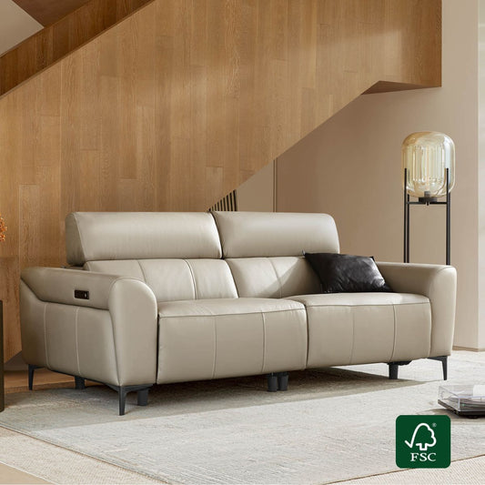 Murphy Dual-Motor Genuine Leather Zero-Wall Reclining Sofa