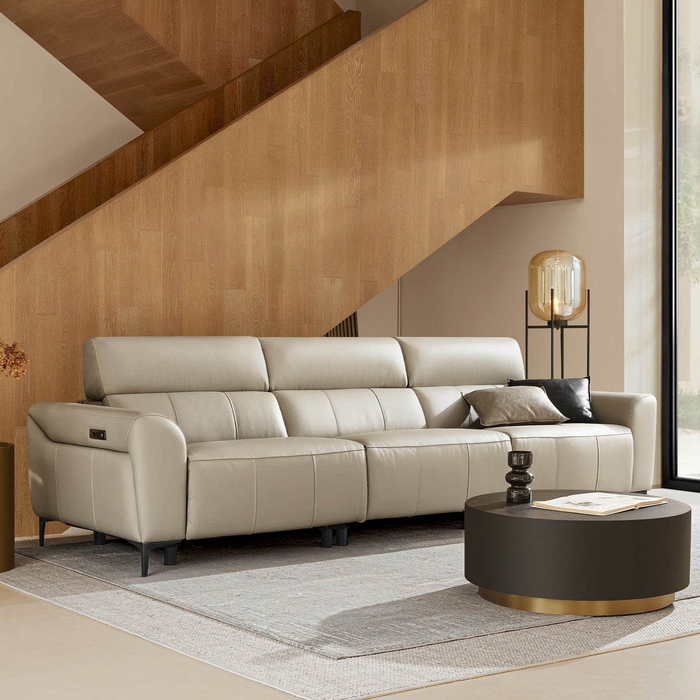 Murphy Dual-Motor Genuine Leather Zero-Wall Reclining Sofa