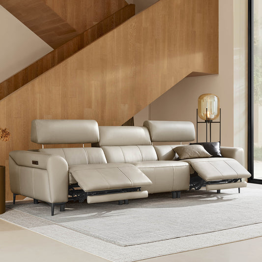 Murphy Dual-Motor Genuine Leather Zero-Wall Reclining Sofa