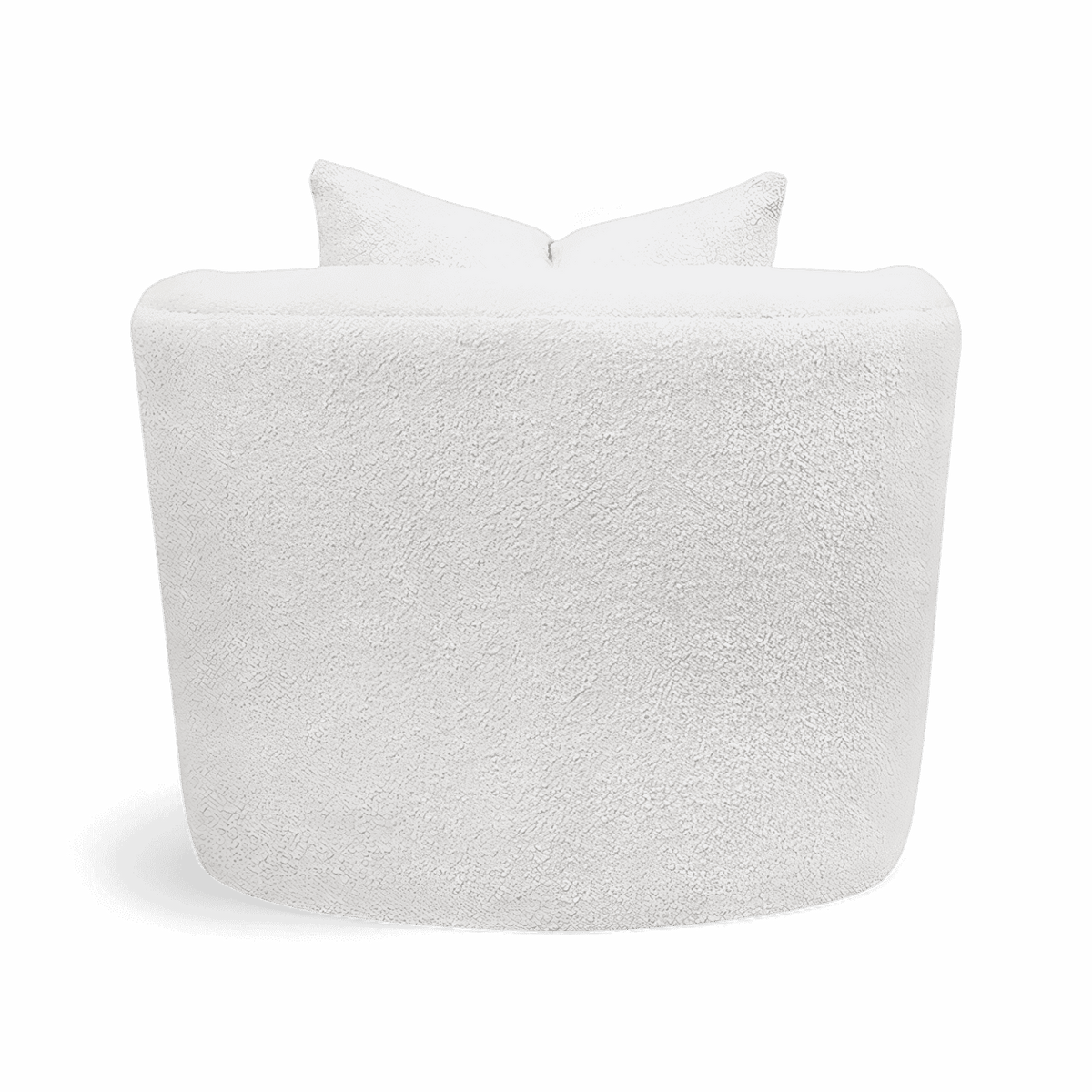 Lounge Chair in White Boucle with Curved Back Design