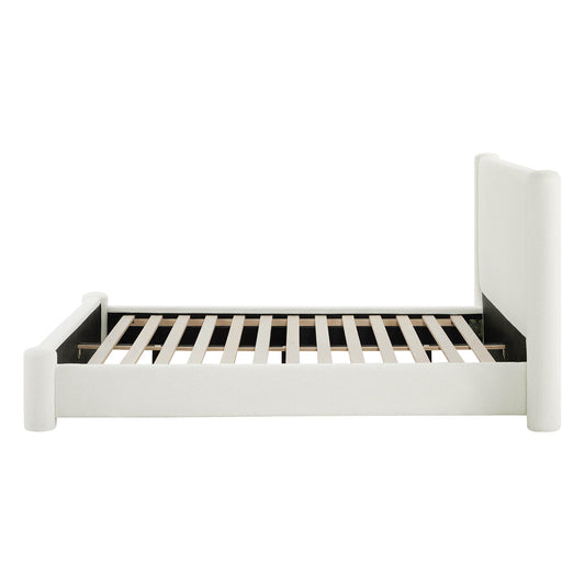 Neta Boucle Upholstered Platform Bed in Full & Queen Sizes