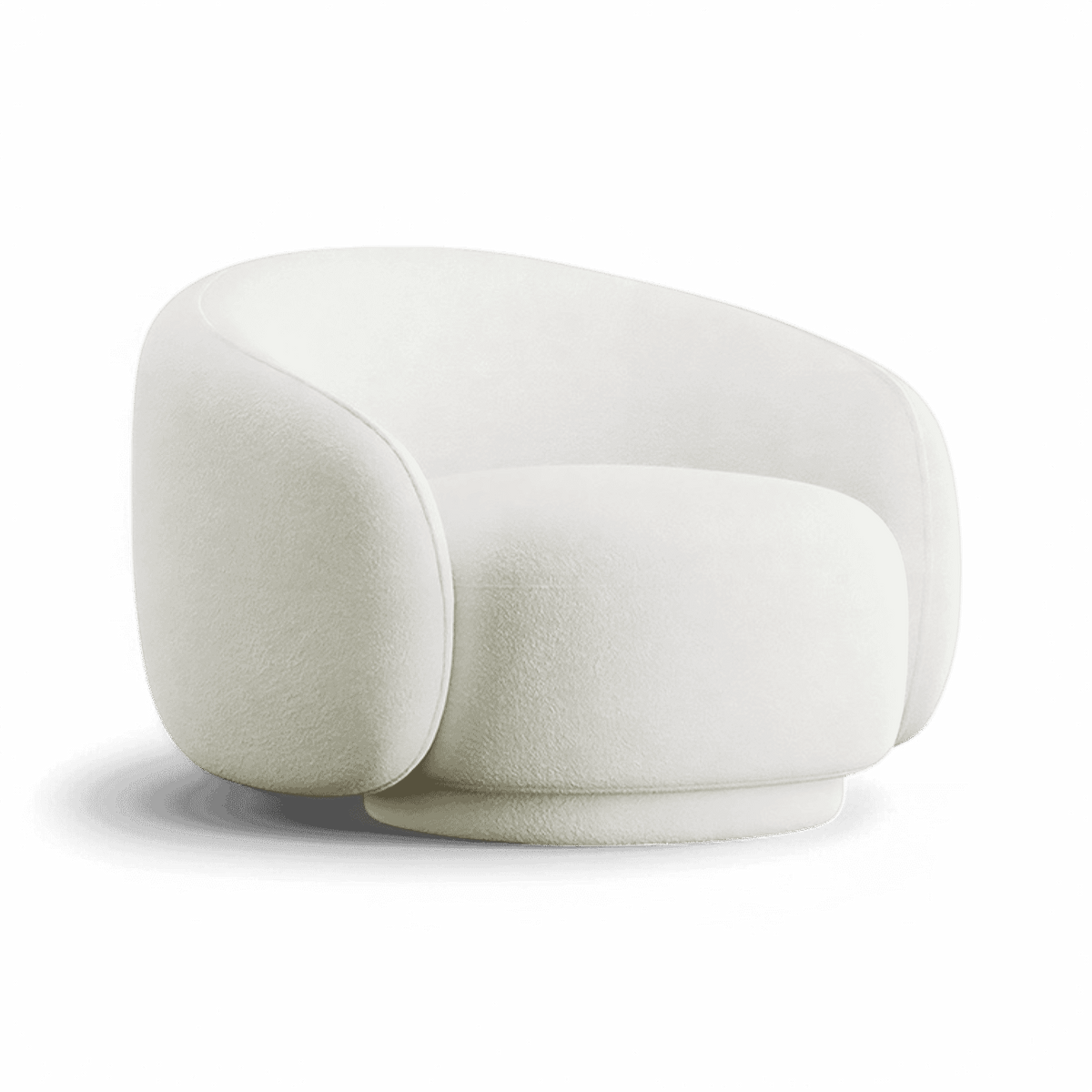 Lounge Chair in White with Curved Back Design