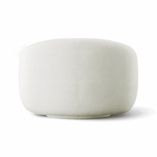 Lounge Chair in White with Curved Back Design