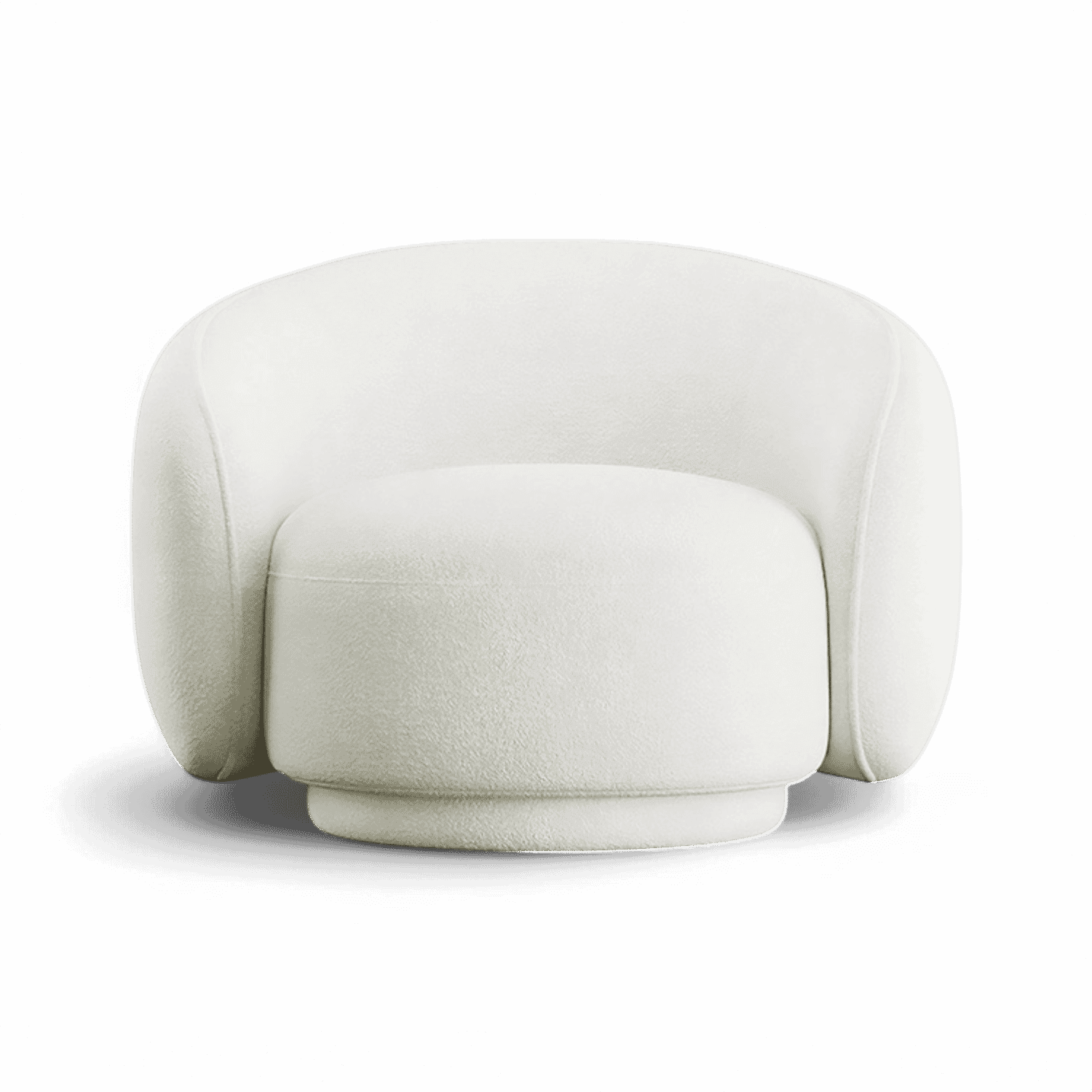 Lounge Chair in White with Curved Back Design
