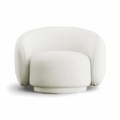 Lounge Chair in White with Curved Back Design