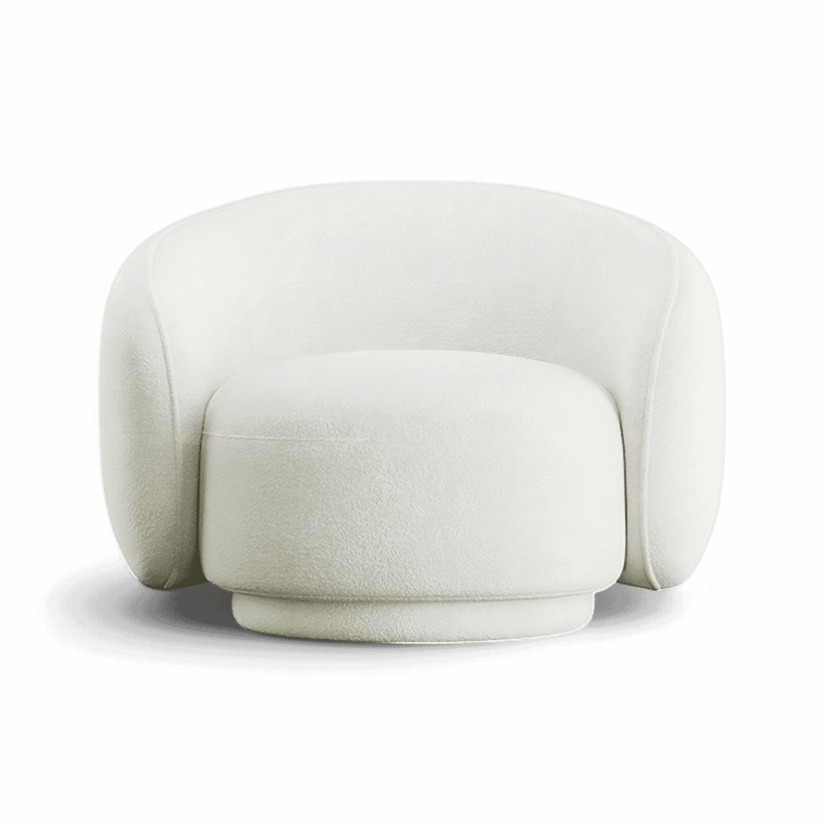 Lounge Chair in White with Curved Back Design