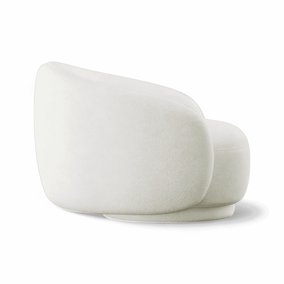 Lounge Chair in White with Curved Back Design