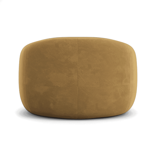 Lounge Chair in Camel Velvet with Curved Back Design