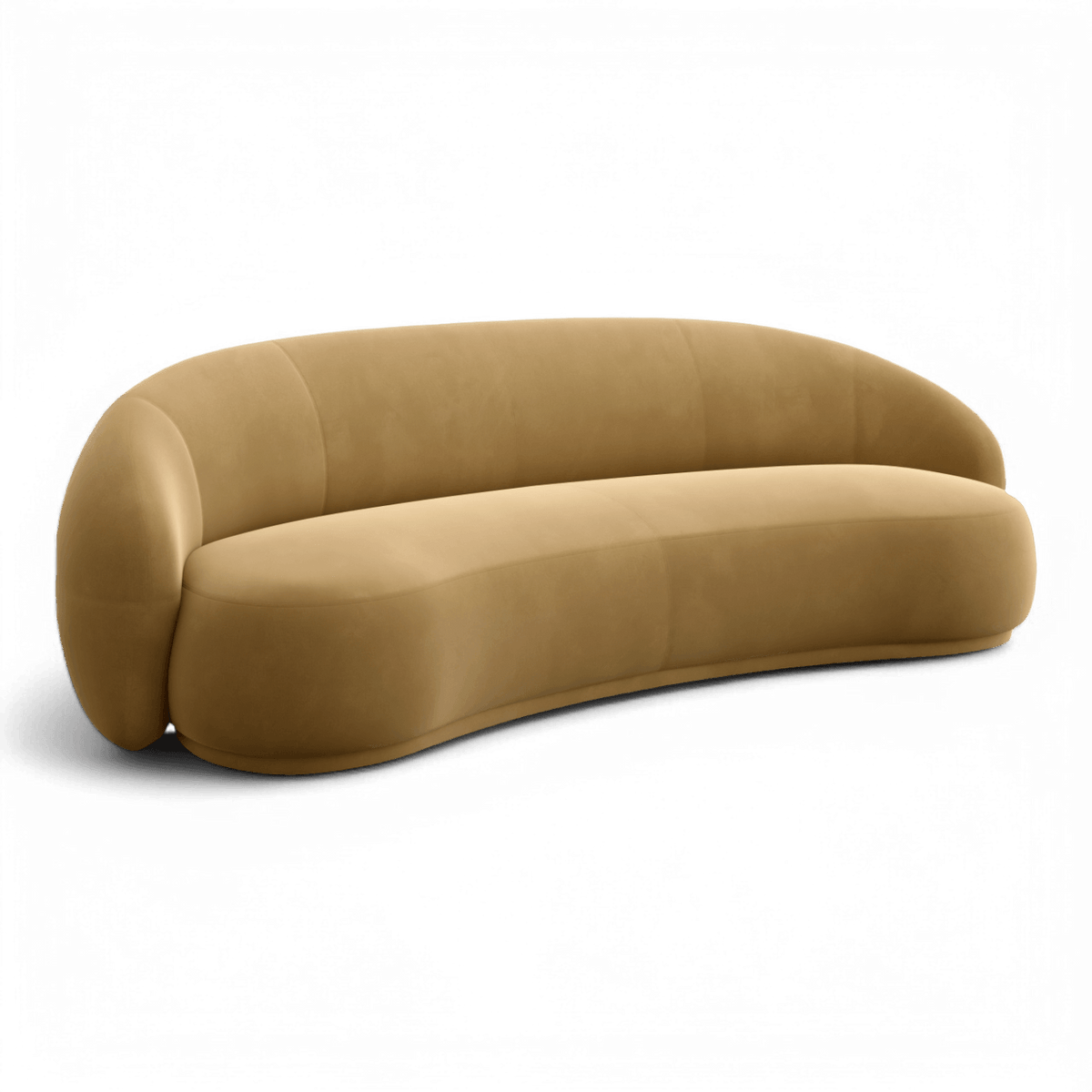 Nido Sofa in Camel Velvet with Sleek Mid-Century Design