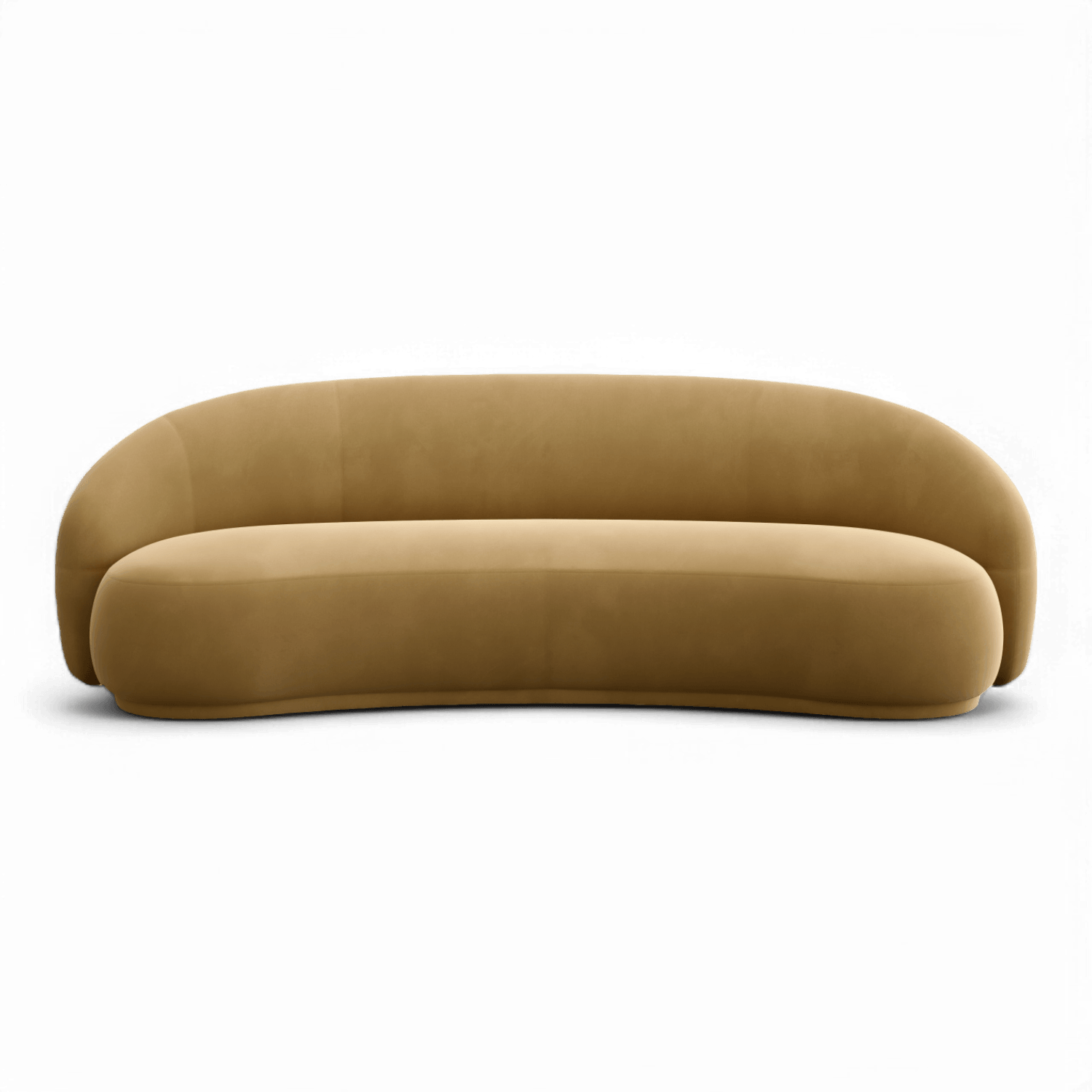Nido Sofa in Camel Velvet with Sleek Mid-Century Design