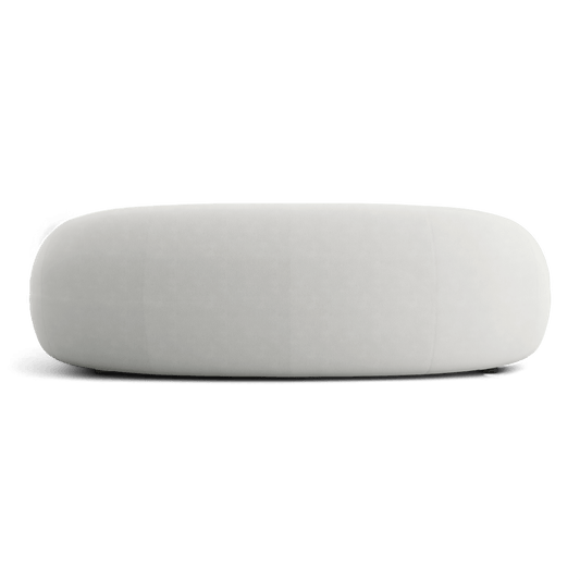 Nido Sofa in White Fabric with Sleek Lines