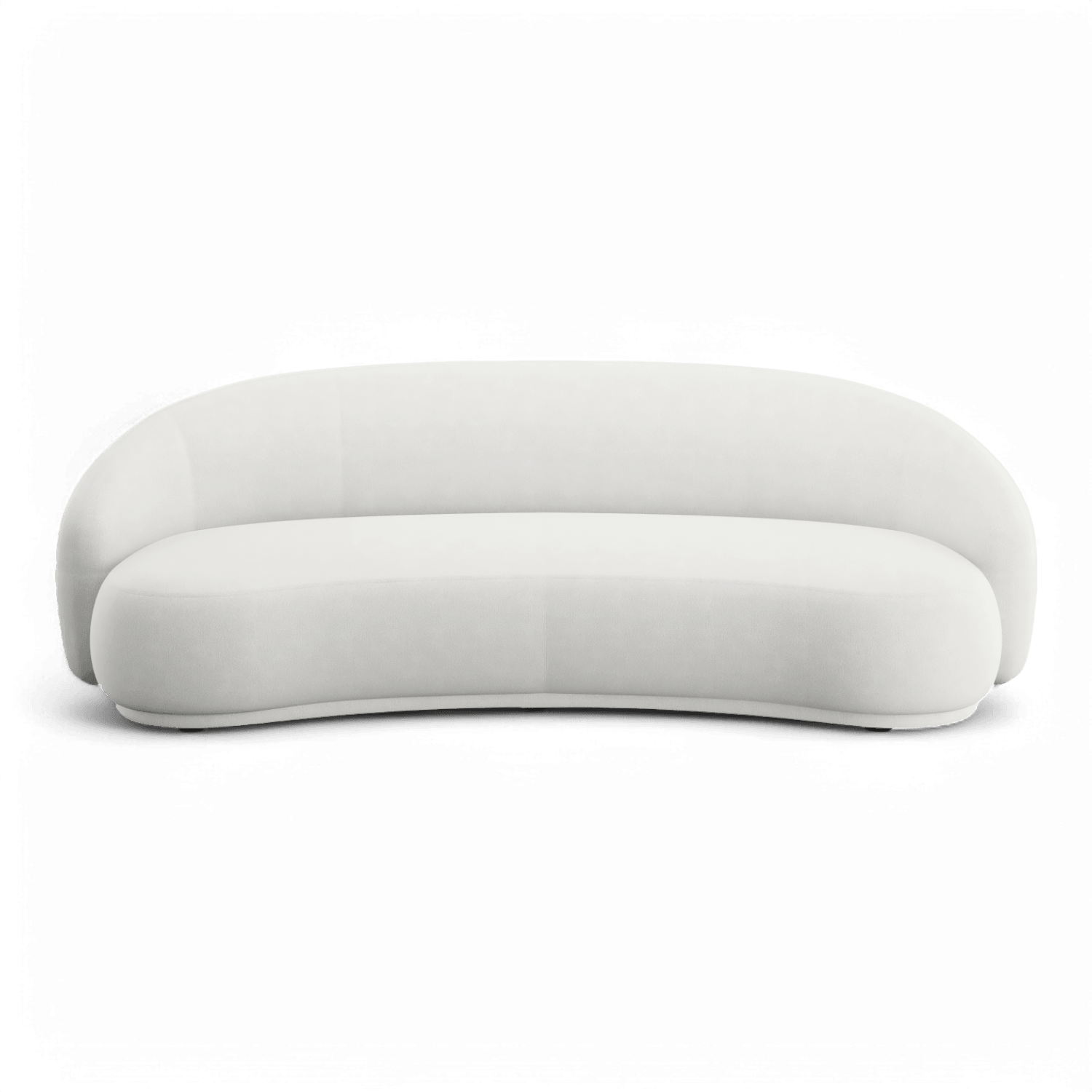 Nido Sofa in White Fabric with Sleek Lines