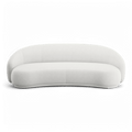 Nido Sofa in White Fabric with Sleek Lines