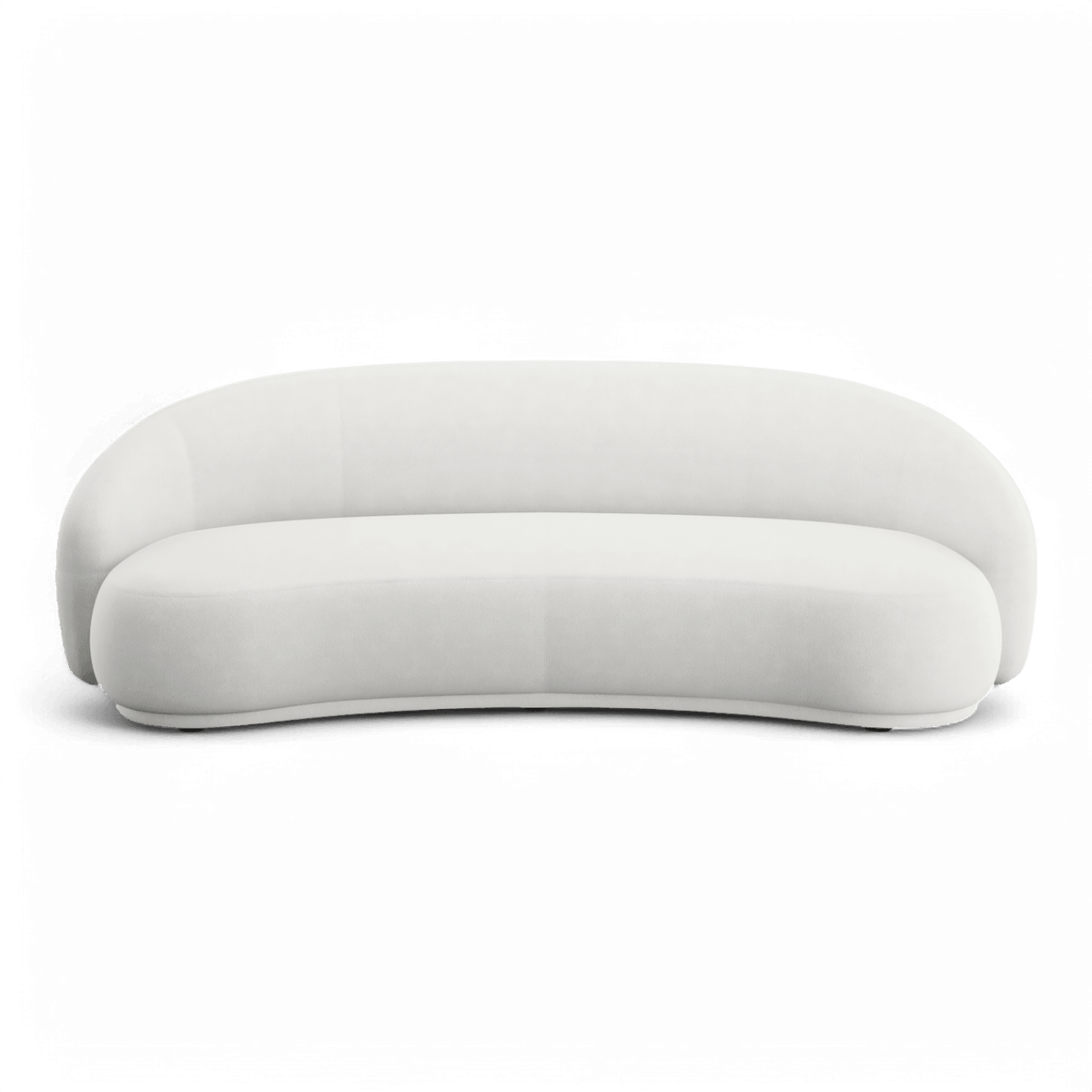 Nido Sofa in White Fabric with Sleek Lines