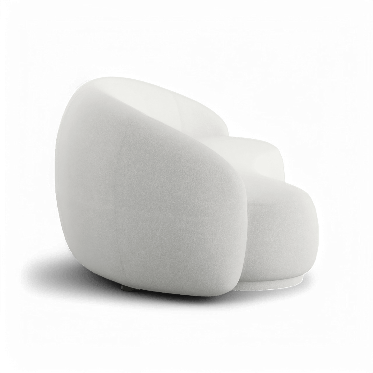 Nido Sofa in White Fabric with Sleek Lines