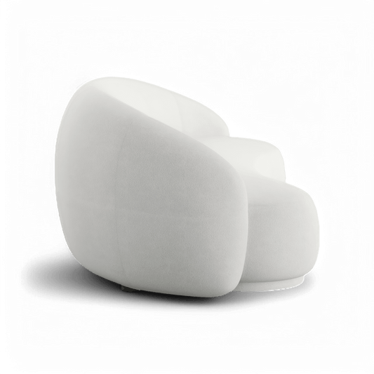 Nido Sofa in White Fabric with Sleek Lines