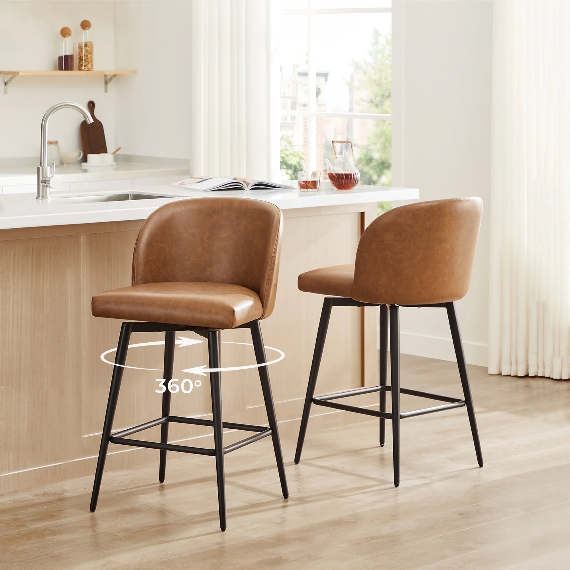 Nova Swivel Bar Stool with Comfortable Backrest