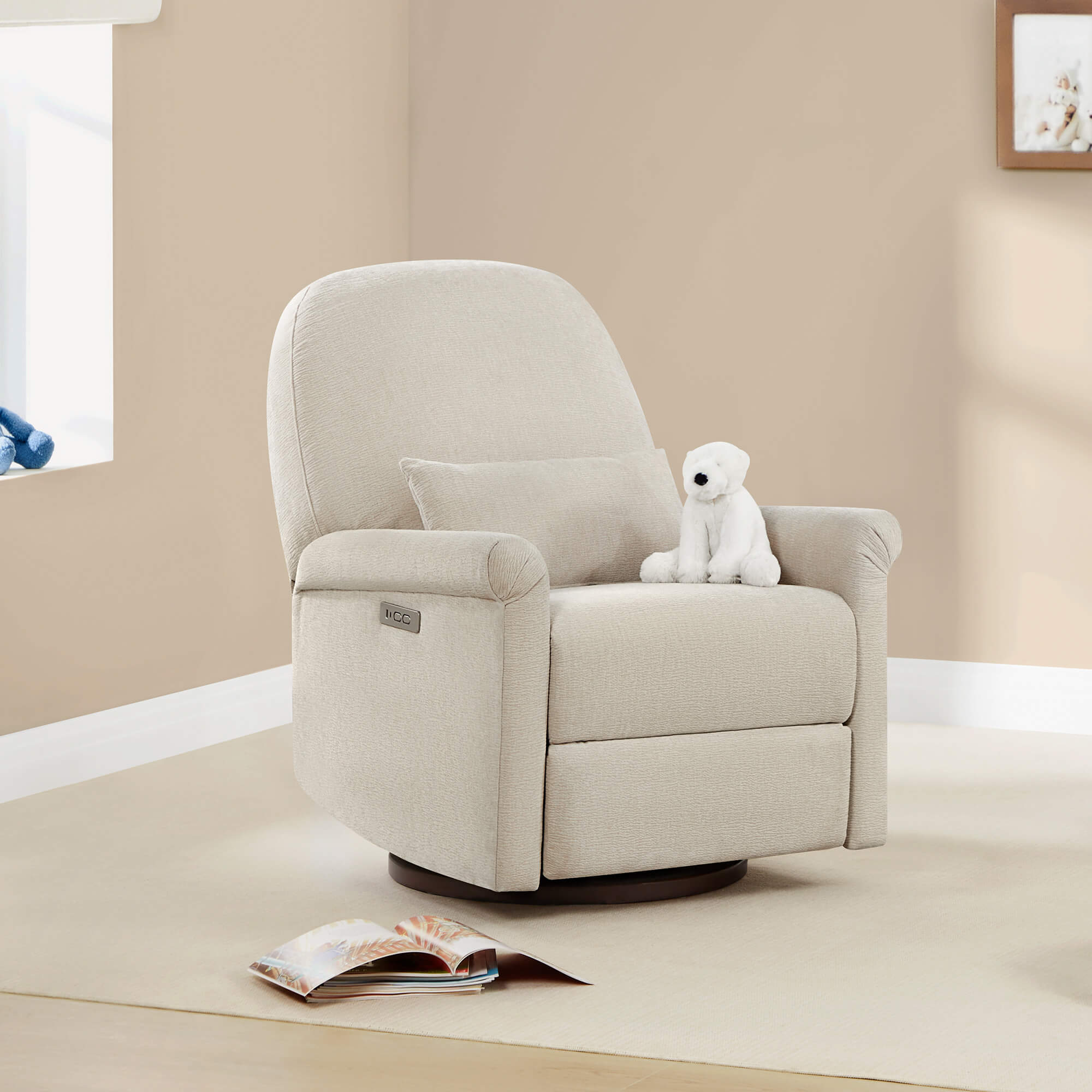 Nursery Glider Recliner with Power Swivel Function