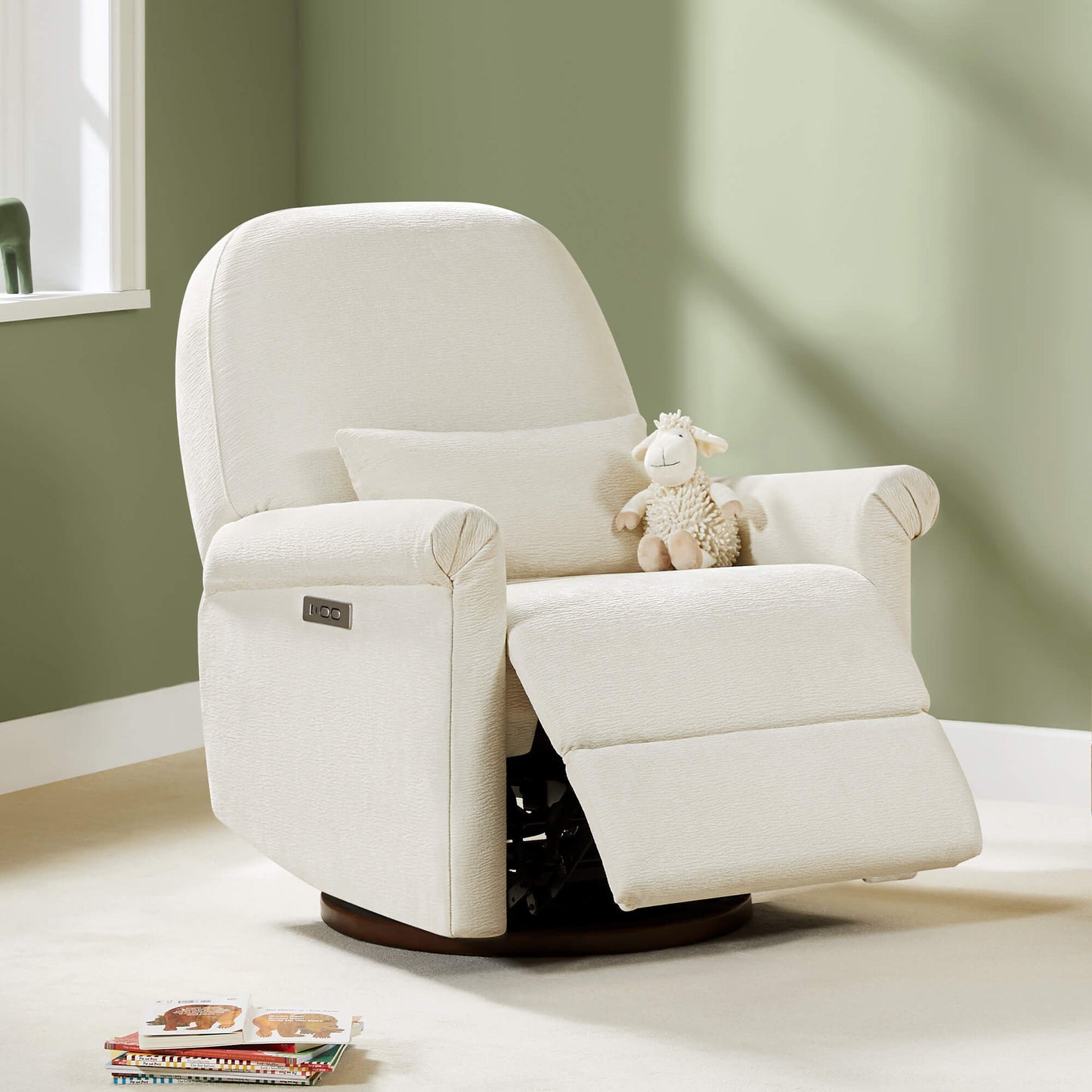 Nursery Glider Recliner with Power Swivel Function