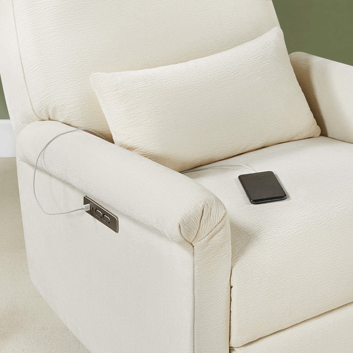 Nursery Glider Recliner with Power Swivel Function