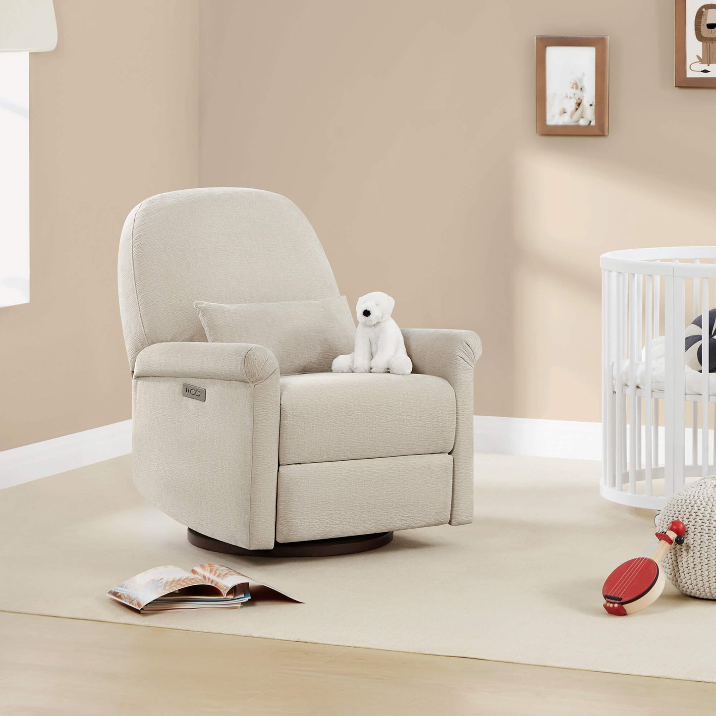 Nursery Glider Recliner with Power Swivel Function