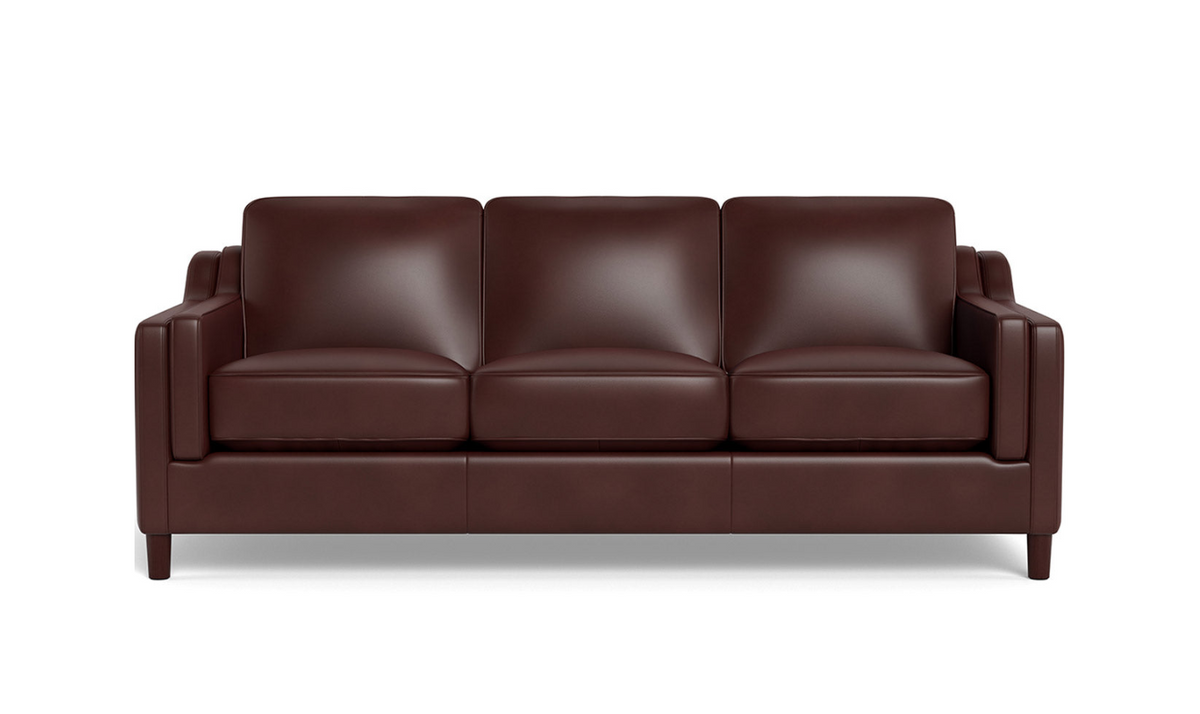 Leather 3-Seater Sofa with Curved Arms