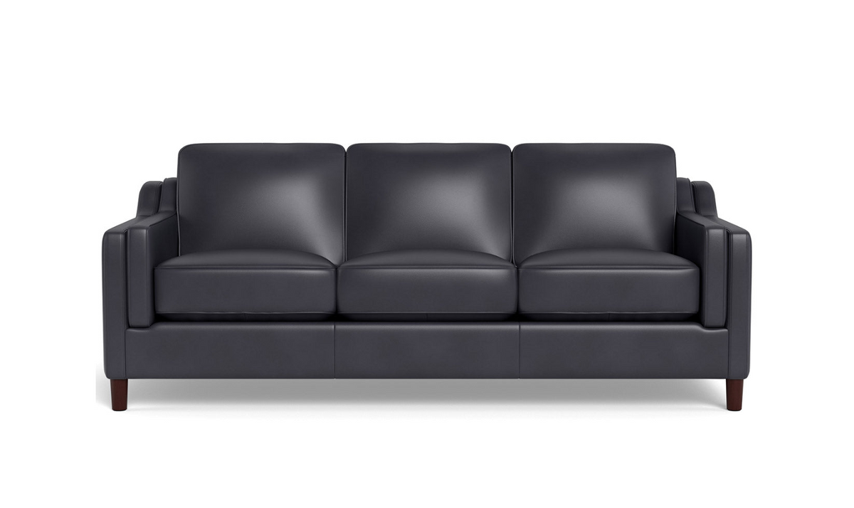 Leather 3-Seater Sofa with Curved Arms