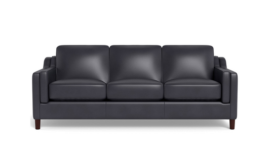 Leather 3-Seater Sofa with Curved Arms