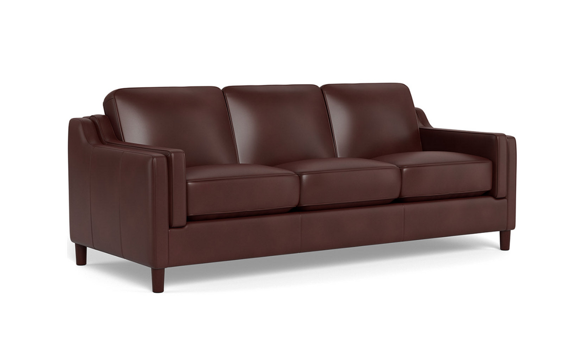 Leather 3-Seater Sofa with Curved Arms