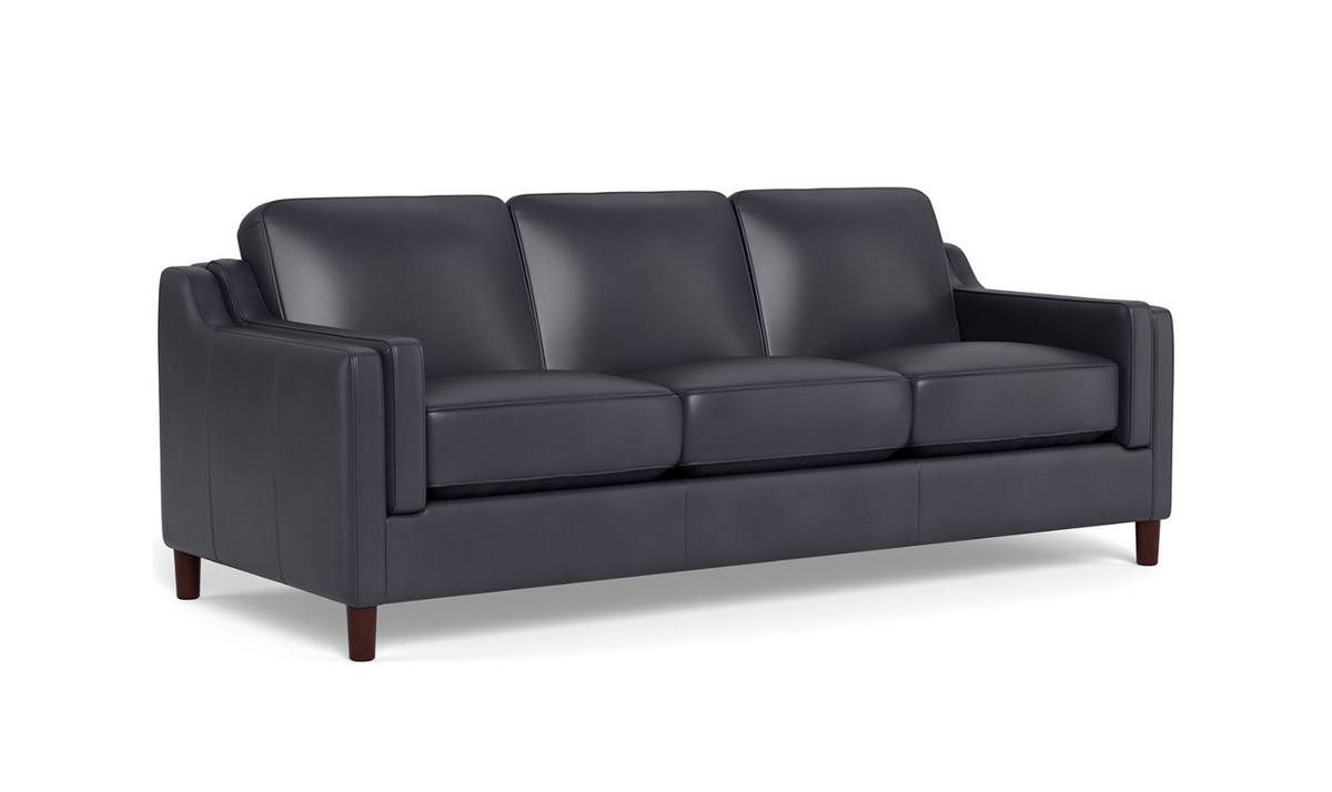 Leather 3-Seater Sofa with Curved Arms