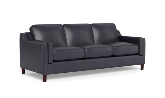 Leather 3-Seater Sofa with Curved Arms