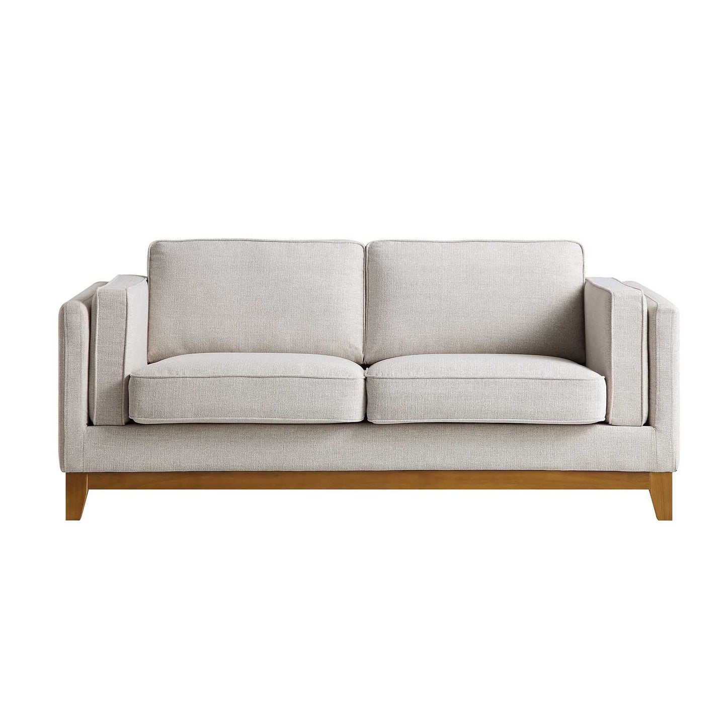 Oatmeal Fabric 2-Seater Sofa with Elegant Cushioning