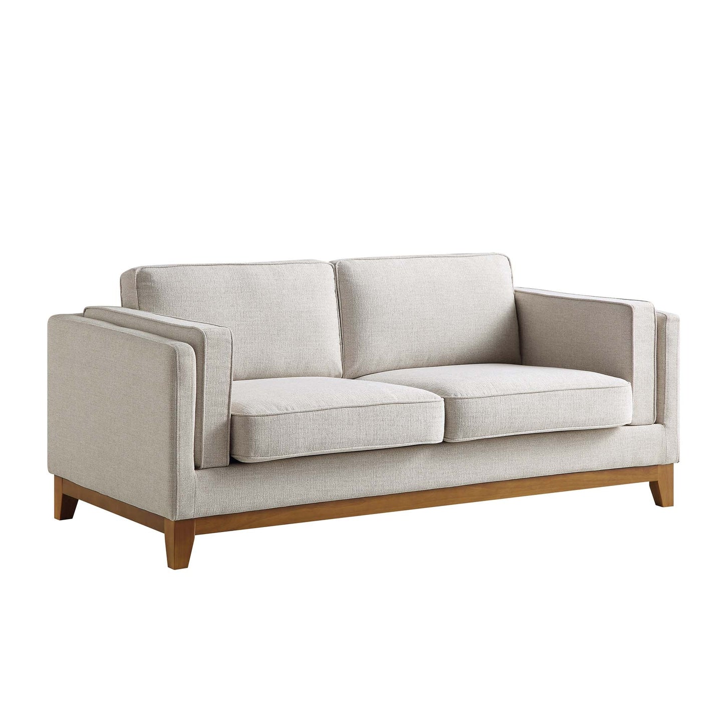 Oatmeal Fabric 2-Seater Sofa with Elegant Cushioning