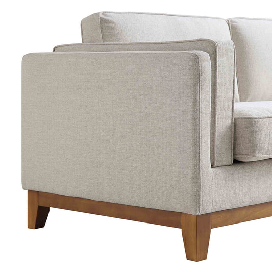 Oatmeal Fabric 2-Seater Sofa with Elegant Cushioning